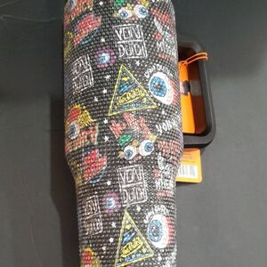 Von Dutch Rhinestone studded‎ black multi print blinged insulated 40oz water jug